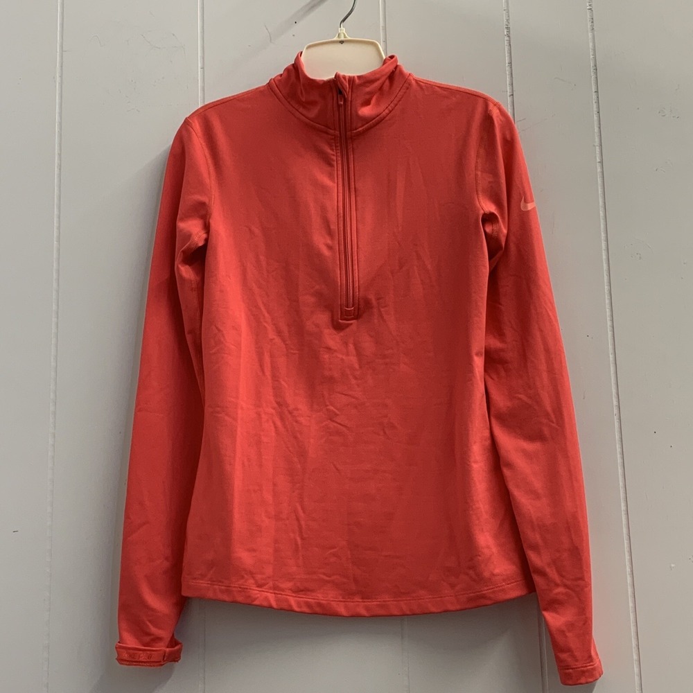 Nike Shirt Women's Small 1/4 Zip Dri-Fit Long Sleeve Neon Pink Volleyball Active